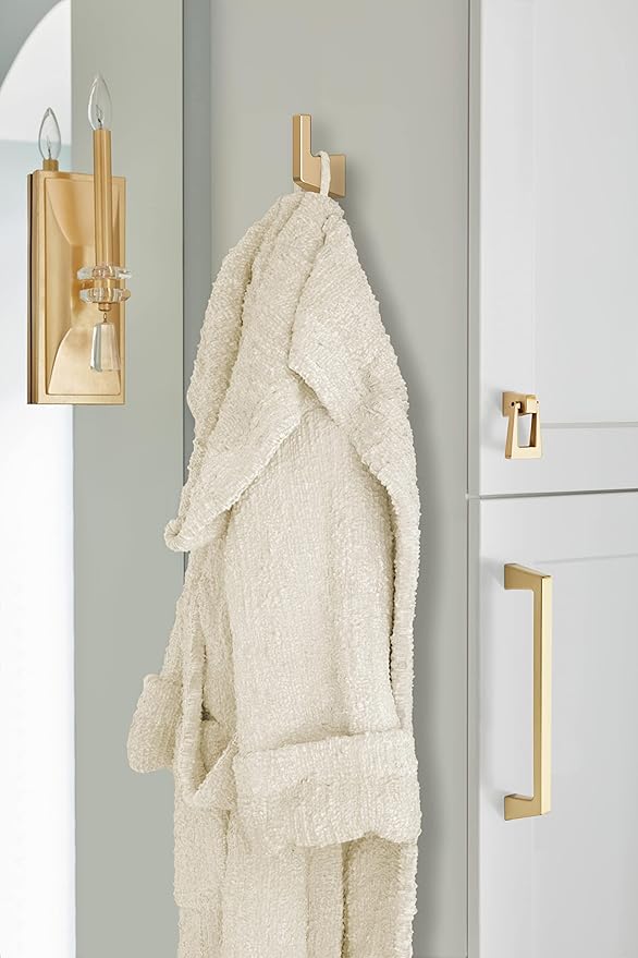 Amerock BH36000CZ | Champagne Bronze Single Robe Hook | 3-9/16 in. (90 mm) Length Towel Holder | Blackrock | Towel Hook for Bathroom | Bathroom Hardware | Bath Accessories