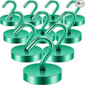 Neosmuk Magnetic Hooks, Cruise Ship Essentials, 120lb+ Heavy Duty Magnetic Hooks for Cruise Cabins, Refrigerator, Grill, Hanging, and Travel | Extra Strong Must-Haves Magnet Hook,Green, Pack of 10