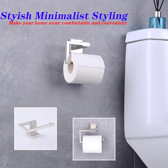 GERZ Bathroom Toilet Paper Holder SUS 304 Stainless Steel Tissue Paper Roll Holder Wall Mount, Brushed Finish JG1905-LS