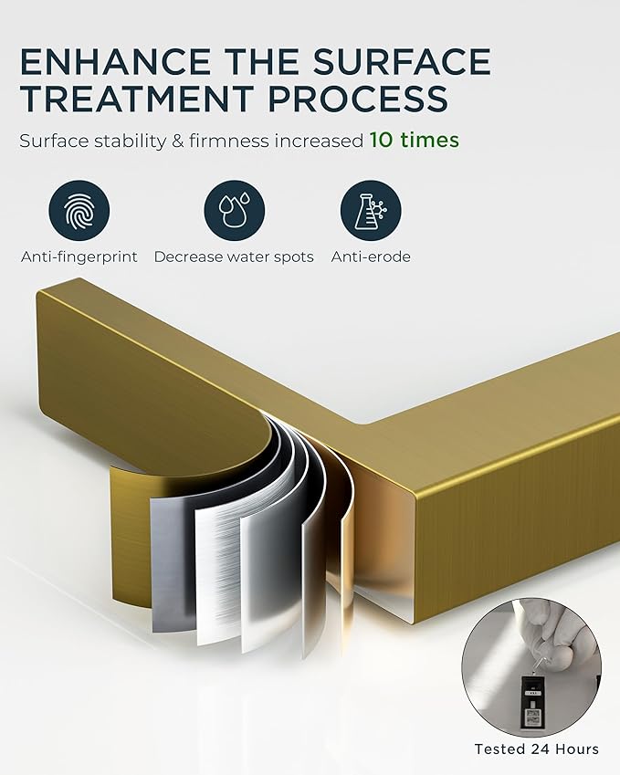 FORIOUS Gold Bathroom Faucet 3 Hole, Square 2 Handle 8 in Widespread Brushed Gold Bathroom Sink Faucet 3 Hole with Metal Drain, 24" CUPC Supply Lines and Spare Aerator, Vanity Sink Remodel
