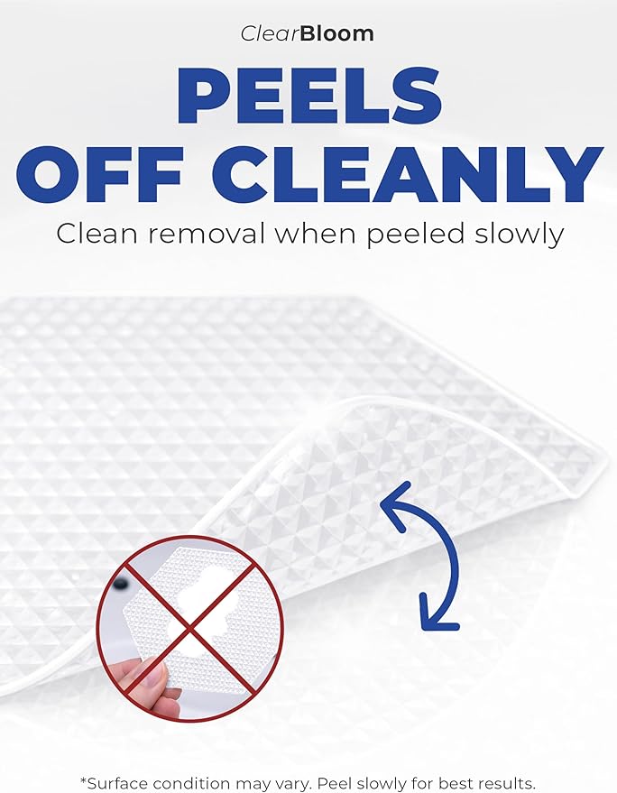 Anti-Slip Shower Stickers for Tub & Shower Floor — Original White Hex Non-Slip Bathtub Stickers, 24 Pack 3.25”, Micro-Pyramid Grip, Scraper Included, Easy Apply