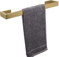 TocTen Bath Towel Rack - Square Base Thicken SUS304 Stainless Steel Towel Bar for Bathroom, Bathroom Bar Accessories Towel Rod Heavy Duty Wall Mounted Towel Holder (Brushed Gold, 16 Inch)