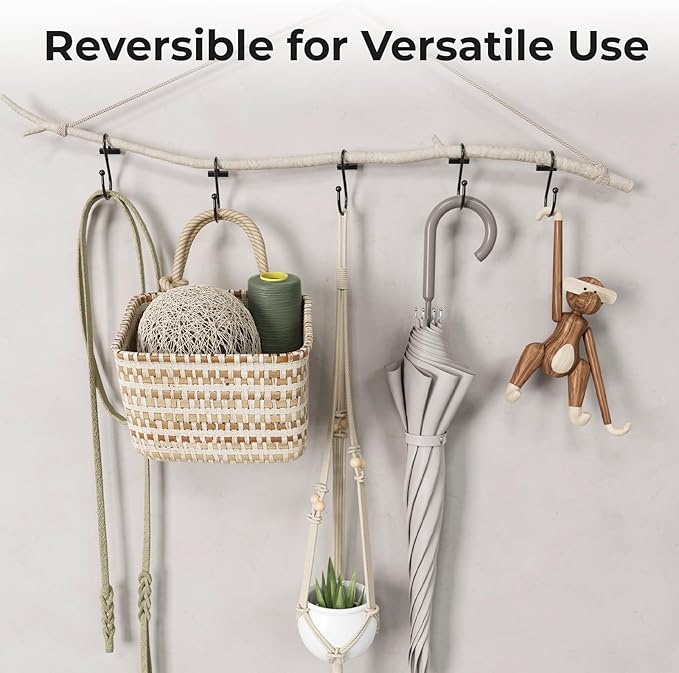 Shower Curtain Hooks, Black Shower Curtain Rings Rust Proof, 12PCS Shower Hooks for Shower Curtain, T-Bar Design Convenient Elegant Shower Curtain Hangers for Bathroom Kitchen Wardrobe