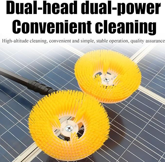 Electric Solar Panel Cleaning Brush, Adjustable Water Fed Pole, Outdoor Window Washing Equipment