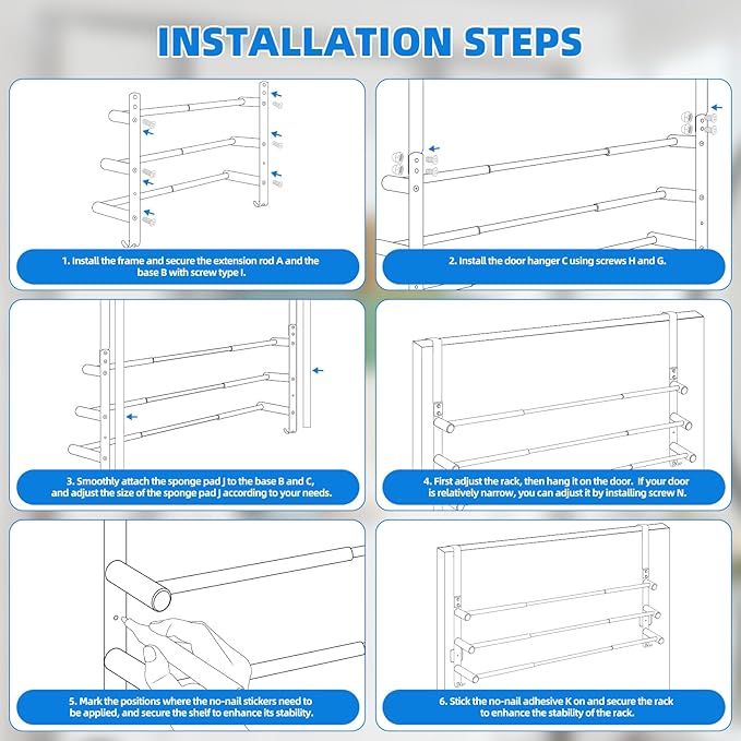 17-29inches Retractable Length Over The Door Towel Rack, 304 Stainless Steel Over The Door Towel Rack, Over Door Towel Holder with 3 Tier Towel Bars, Over Door Towel Storage for Bathroom