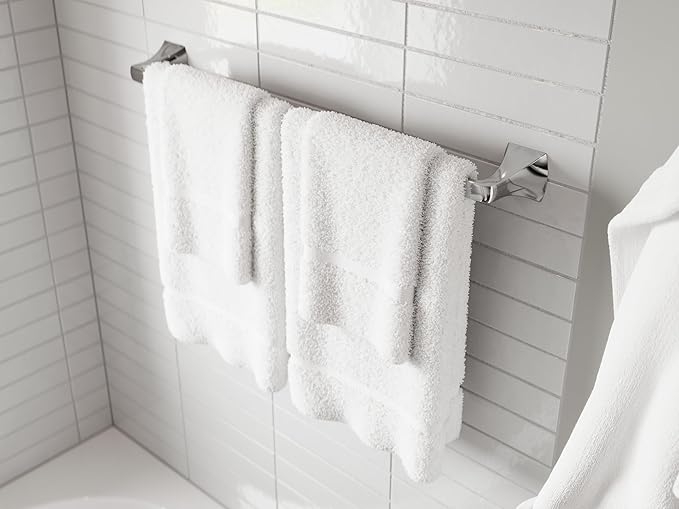 Pfister Bruxie 3-Piece Bathroom Hardware Set with Towel Bar, Towel Ring, and Toilet Paper Holder, Wall-Mounted, Polished Chrome Finish, BTBBIE3C