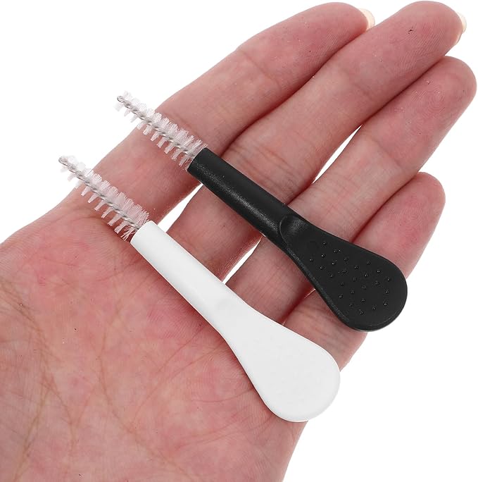 10pcs Multifunctional Gap Cleaning Brushes Small Handheld Grout Scrub Brushes for Kitchen Bathroom Window Edges Black and White