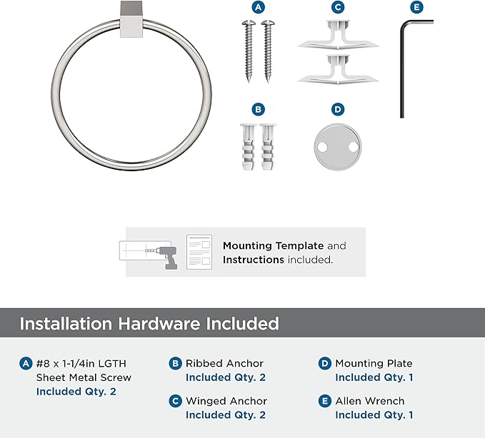 Amerock BH36082G10 | Brushed Nickel Towel Bar | 6-1/2 in (165 mm) Length Towel Holder | Monument | Hand Towel Holder for Bathroom Wall | Small Kitchen Towel Holder | Bath Accessories
