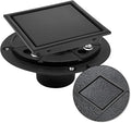 4 Inch Square Shower Drain with Flange, Removeable Grate SUS 304 Stainless Steel Shower Drain with Hair Catcher (Matte Black-1, 4 Inch)