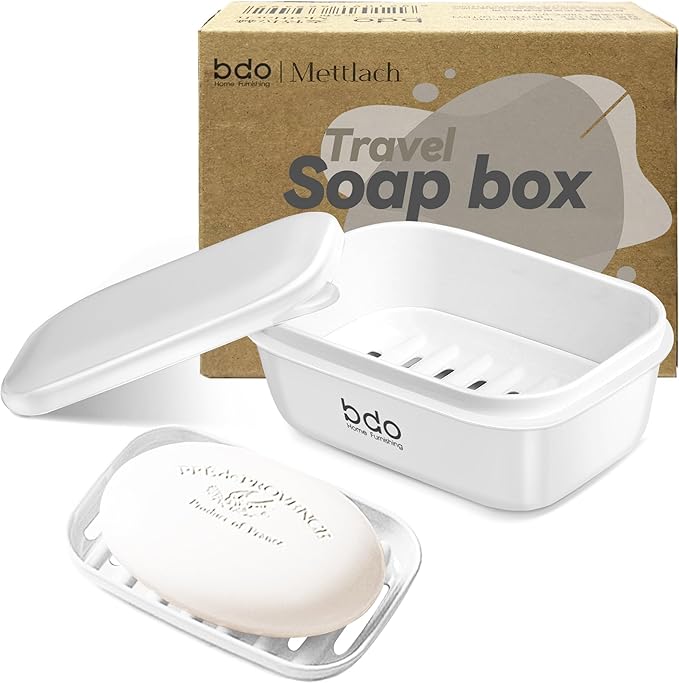 Travel Soap Case, Leakproof Soap Container with Lid, Portable Bar Soap Holder for Traveling, Soap Dishes for Bathroom, Shower, Gym, School, Camping, Vacation, Outdoor