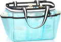 Ocim Large Portable Mesh Shower Caddy Bag Tote for Big Size Shampoo Bottles, Collapsible Quick Dry for College Dorm, Camping, Beach Pool Bathroom, Lake Blue