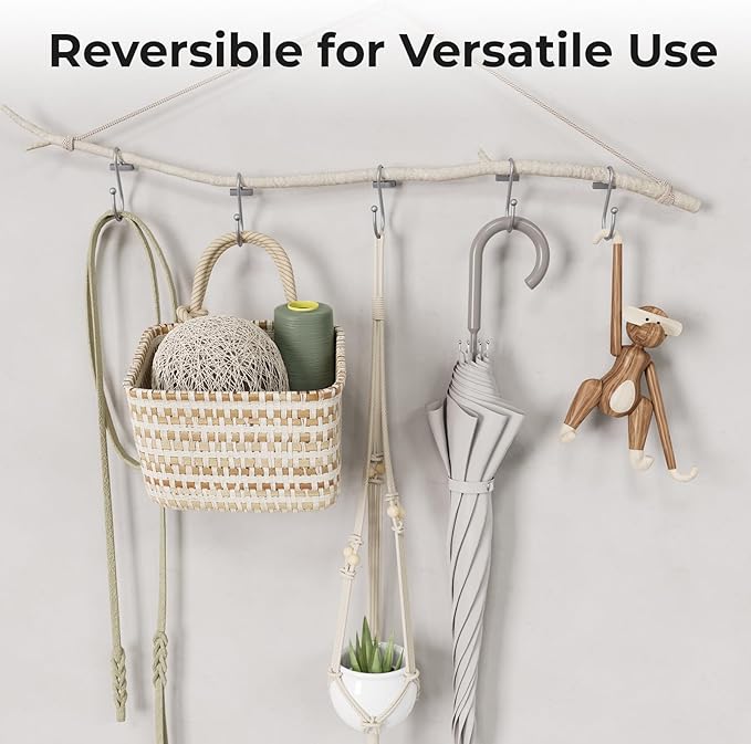 Silver Shower Curtain Hooks, Bathway Shower Curtain Rings Rust Proof, 12PCS Shower Hooks for Shower Curtain, T-Bar Design Convenient Elegant Shower Curtain Hangers for Bathroom Kitchen Wardrobe