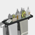 Floating Glass Shelves for Bathroom 20-in with Towel Bar/Tempered Glass Rectangular 1 Tier Organizer Shelf (Matte Black, 20'')