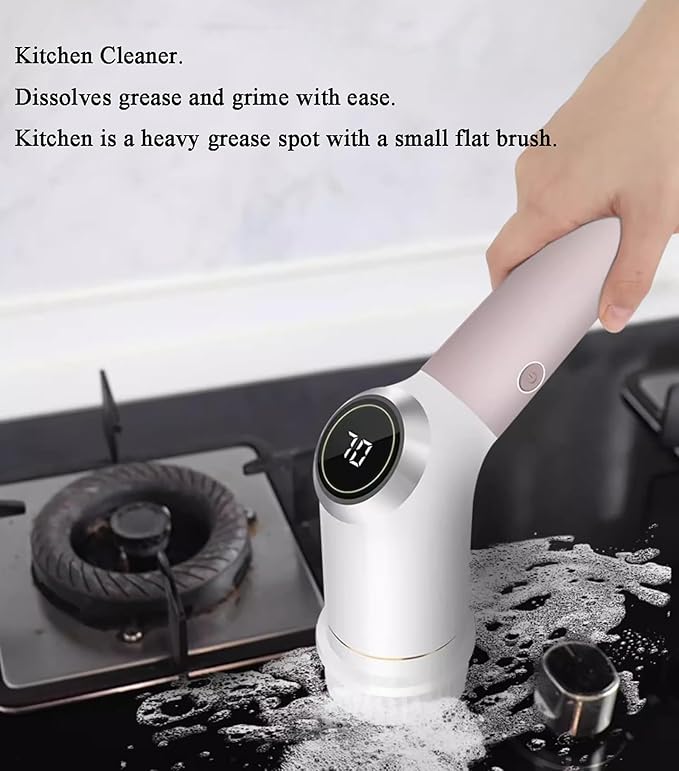 Cordless Power Scrubber, Electric Cleaning Brush with 7 Replaceable Brush & Djustable Stretchable Arm, Bathroom Shower Bathtub Glass Car Portable Electric Spin Scrubber Set