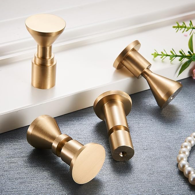 TECI Solid Brass Gold Hooks Heavy Duty Wall Mounted. Perfect for Purse,Coats, Jackets, Hats, Scarfs, Bags,Coat,Hat,Towel, and More.Available for Clothing Store, Hotel, Cafe, TC005C
