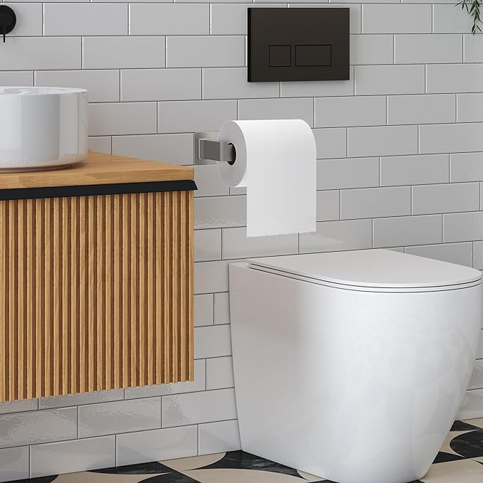 Toilet Paper Holder Self Adhesive, Toilet Paper Roll Holder No-Drill for Bathroom, Washroom,SUS 304 Stainless Steel,Adhesive Tissue Holder