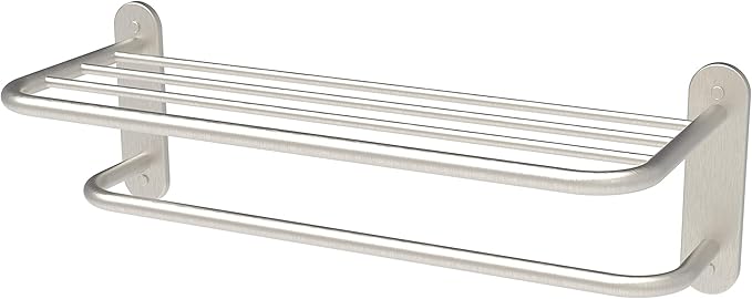 24 Inch Bathroom Towel Rack Towel Bar Towel Shelf Brushed Nickel Stainless Steel and Zinc Alloy Wall Mount 1pc for House Lavatory and Hotel…
