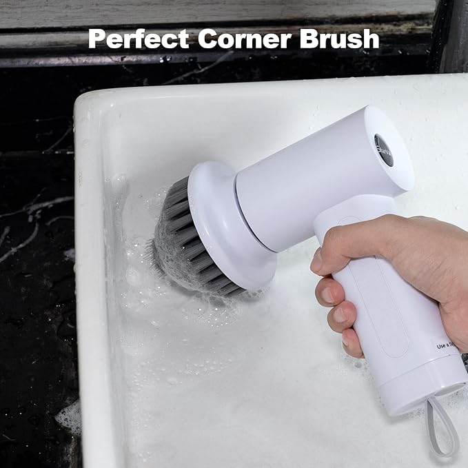 2Pcs Corner Brush Heads Set for Electric Spin Scrubber Cleaning Corners Gap Edge, and Hard-to-Reach Places(White)