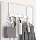KitchLife Over The Door Hooks Hanger with 7 inches Extended Arms, Fit for 1-3/8" Doors, J18U, Bathroom Towel Rack Organization, Thickened 1 Pack Double-Hook, Glossy White
