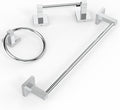 RUACQ 3 Pieces Bathroom Hardware Set, SUS 304 Stainless Steel Toilet Paper Holder, Towel Ring, 18-inch Towel Bar Set, Wall Mounted, Heavy Duty(Chrome)
