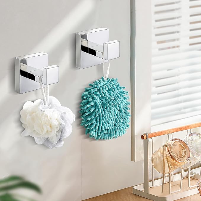 TQKAG Bathroom Towel Hook Coat Polished Robe Clothes Bath Wall Hooks for Kitchen Garage,Stainless Steel Wall Mounted
