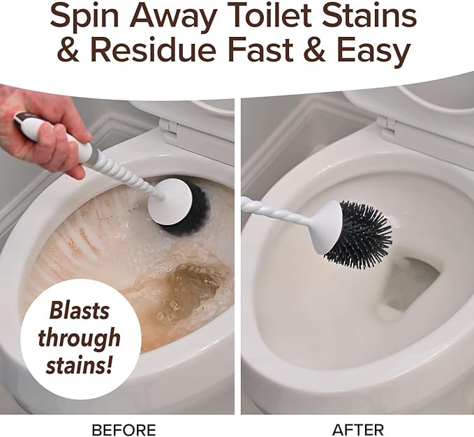 Horsepower Unicorn Electric Toilet Brush – Motorized 360° Silicone Bristles, Rechargeable Cordless Power for Effortless Deep Cleaning – AS-SEEN-ON-TV