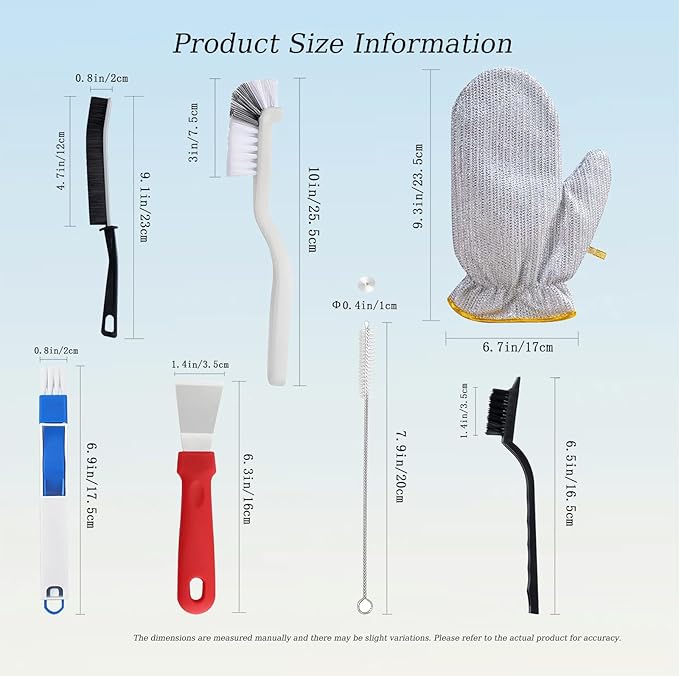16PCS Crevice Cleaning Brush Set for Deep Cleaning Bathroom, Kitchen, Corner, Grout, Sink, Cup, Teapot, Blender, Bottle, Tight Spaces