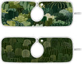 2 PCS Kitchen Sink Splash Guard 14.9 Inch Faucet Mat for Kitchen Sink Bathroom Sink Faucet Absorbing Drip Drain Mat Pad Microfiber Soft Washable Dark Green Cactus Plants