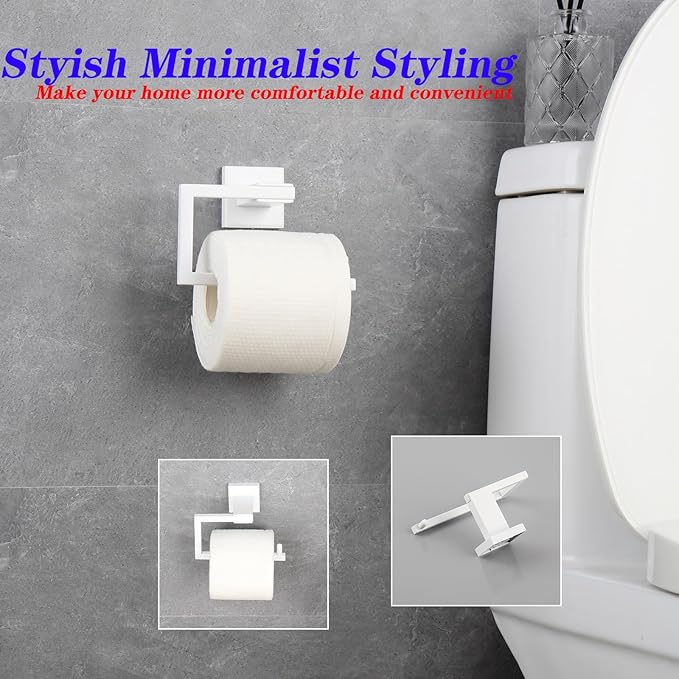 GERZWY Bathroom Toilet Paper Holder Stainless Steel Paper Towel Dispenser Wall Mounted, White