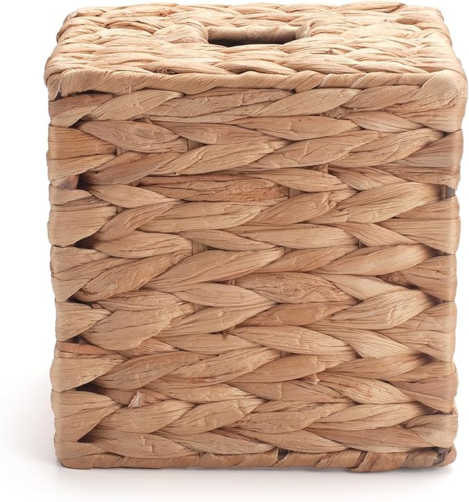 Tissue Box Cover Square, Rattan Tissue Box Holder -Boho Decorative Woven Facial Tissue Holder on Table and Bathroom by YANGQIHOME, 5.9" L x 5.9" W x 5.9" H