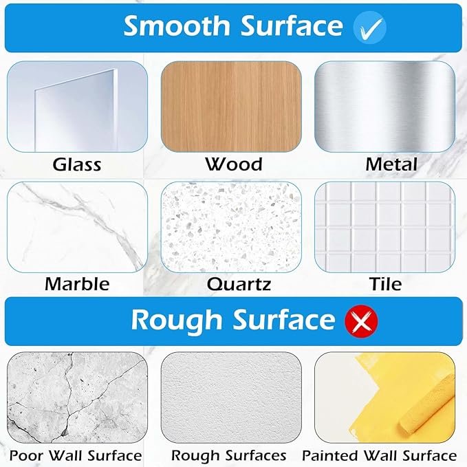 Lsnisni 12 Pack Shower Caddy Adhesive Replacement, Shower Adhesive Strips, Strong Adhesive Hooks, Waterproof Sticker, No Drilling, for Bathroom Shelf and Kitchen Racks