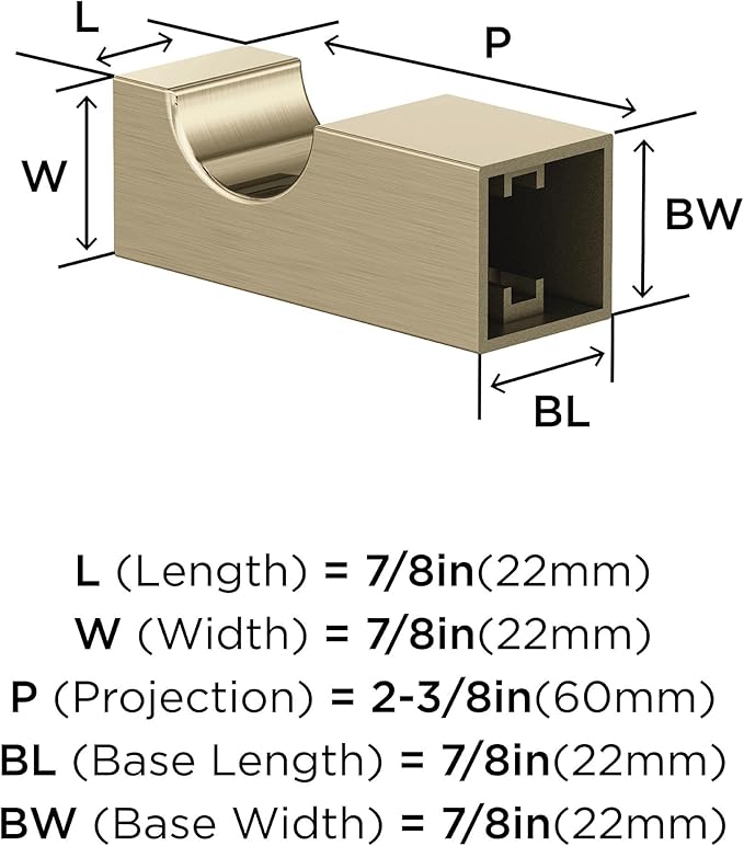 Amerock BH36080BBZ | Golden Champagne Single Robe Hook | 7/8 in. (22 mm) Length Towel Holder | Monument | Towel Hook for Bathroom | Bathroom Hardware | Bath Accessories