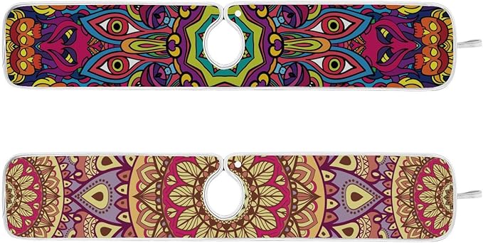 Sink Faucet Absorbing Mat Kitchen Sink Splash Guard Splash Faucet Drip Catcher for Bar RV Bathroom 2PCS 14.9x5.5in Mandala Pattern Purple and Orange