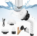 3-in-1 Cordless Cleaning Brush with 3 Replaceable Brush Heads,Electric Spin Scrubber with 2 Adjustable Speeds, Handheld Small Cleaning Brush for Bathroom,Tub,Ceramic Tiles,Window