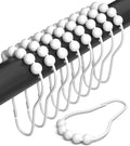 Shower Curtain Hooks Rust Proof (Set of 12) - Stainless Steel Shower Curtain Rings - Anti Slip Roller Balls for Easy Glide (Secure Lock Hooks, White)
