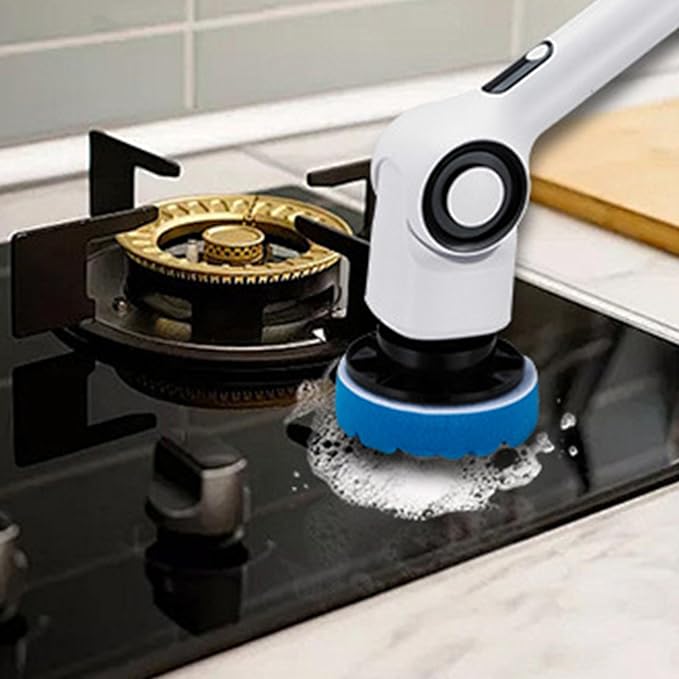 Electric Spin Scrubber 3 Speeds IPX7 Water Electric Cleaning Brush Cordless Power Shower Scrubber with 7 Brush Heads for Bathroom Kitchen