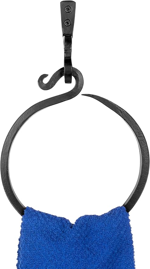Wrought Iron Towel Ring - A Touch Of Artisanal Charm To Your Kitchen Or Bathroom With Our Handmade Towel Ring. Crafted By Blacksmiths, This Rustic Towel Rack Will Add A Timeless Elegance To Your Space