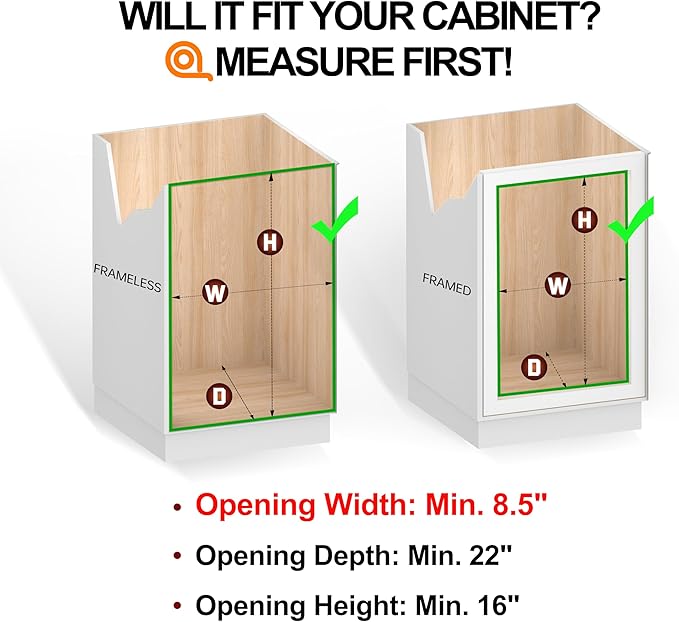 (8" W x 22" D 2-Tier Narrow Cabinet Pull Out Shelves | Heavy Duty Slide Out Shelves for Kitchen Cabinets, 22 Inch Deep Under Cabinet Organizer, Chrome