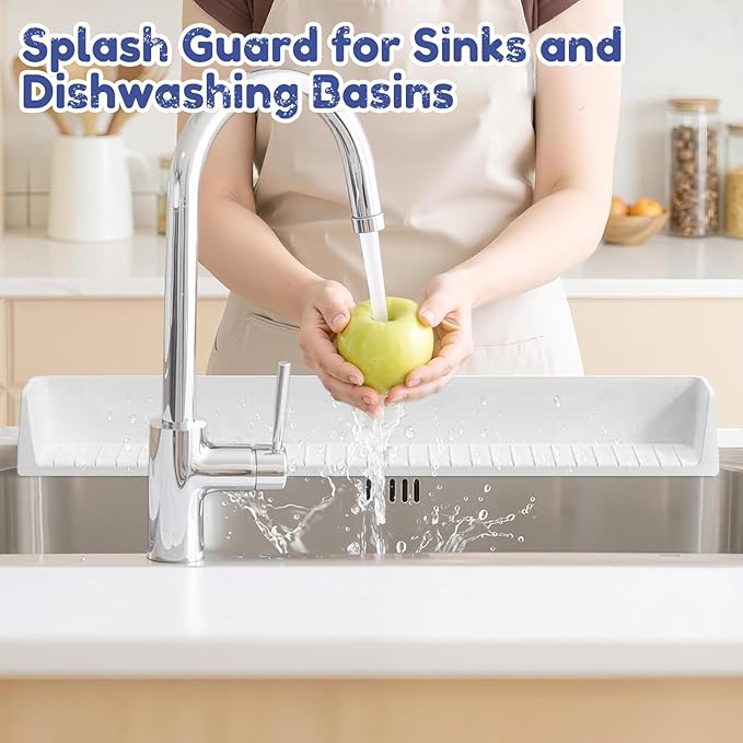 Splash Guard for Bathtub,Bathtub Organizer & Splash Guard ,Safe Bathroom Waterproof Cover,Longer Silicone tub Waterproof cover-31.4in,Practical Bath Accessory