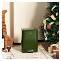 Small Bathroom （6 Liter / 1.6 Gallon） Trash Can - Mini Step Garbage Can with Lid, Stainless Steel Trash Bin for Living Room Bedroom (Green)