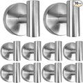 10 PCS Suction Cup Shower Towel Hooks, Wall Mount Robe Holder, Heavy Duty No Drill Wall SUS304 Waterproof Stainless Steel Hooks for Bedroom, Bathroom, Kitchen, Hotel and Office (Brushed Nickel)