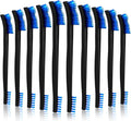 JIEYAO 10pcs Double-Ended Mini Detailing Brushes, All Purpose Small to Large Cleaning Brush Set, Stiff Bristles for Kitchen Sink Gaps Corners (Blue)