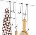 Cerbonny Shower Door Hooks (14 Inch), 2 Pack Super Extended Towel Hooks for Bathroom, Over Door Hooks, Shower Hooks for Frameless Glass Door, Silver