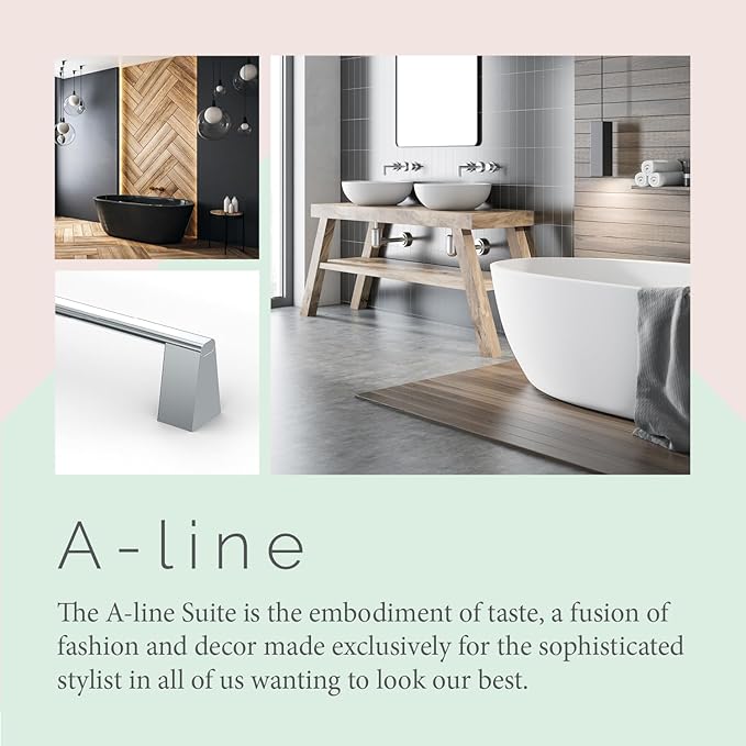 Gatco 5650 A-Line Towel Bar, 24 Inch, Chrome