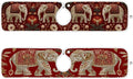 2 PCS Kitchen Sink Splash Guard 23.6 Inch Faucet Mat for Kitchen Sink Bathroom Sink Faucet Absorbing Drip Drain Mat Pad Microfiber Soft Washable Retro Red Elephant Flowers