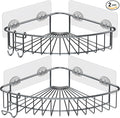 Shower Shelf for inside Shower, Shower Shelf Corner, Shower Corner Caddy, Adhesive Shower Caddy, Shower Wall Caddy, Stainless Steel Shower Caddy Suction No Drill 2 Pack Silver