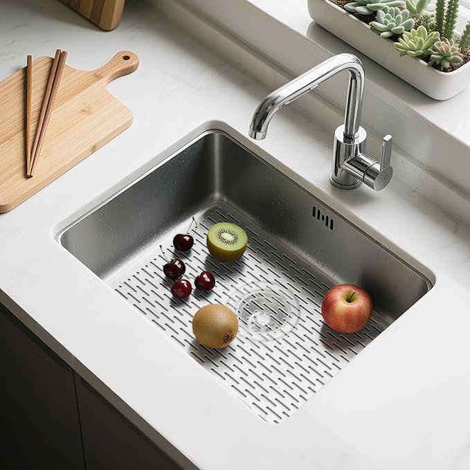 Yolife 2 Pack Kitchen Sink Mats,15.8inch x 12inch PVC Sink Protector Mat for Stainless Steel, Sink Drainer Mat Dish Drying Mat Protector Prevents Scratches,Dishes and Glassware