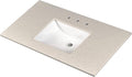 MSI Iced White Vanity Top with Under Mount Rectangle Ceramic Sinks, Engineered Marble Stone, 4" CC Faucet Holes, 49"X22"