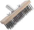 Heavy-Duty Stainless Steel Wire Floor Scrub Brush 20cm Head and Grout for Outdoor Concrete, Patio, Garage, and Garden Surfaces – Floor Cleaning Scrubber Tool