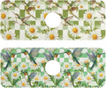 Checkered Green and White Hummingbirds Daisy Kitchen Sink Splash Guard Sink Faucet Mat Faucet Handle Drip Catcher Drain Mats for Kitchen Bathroom